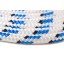 10mm White/Blue Braidline Double Braided Cord Polyester Rope